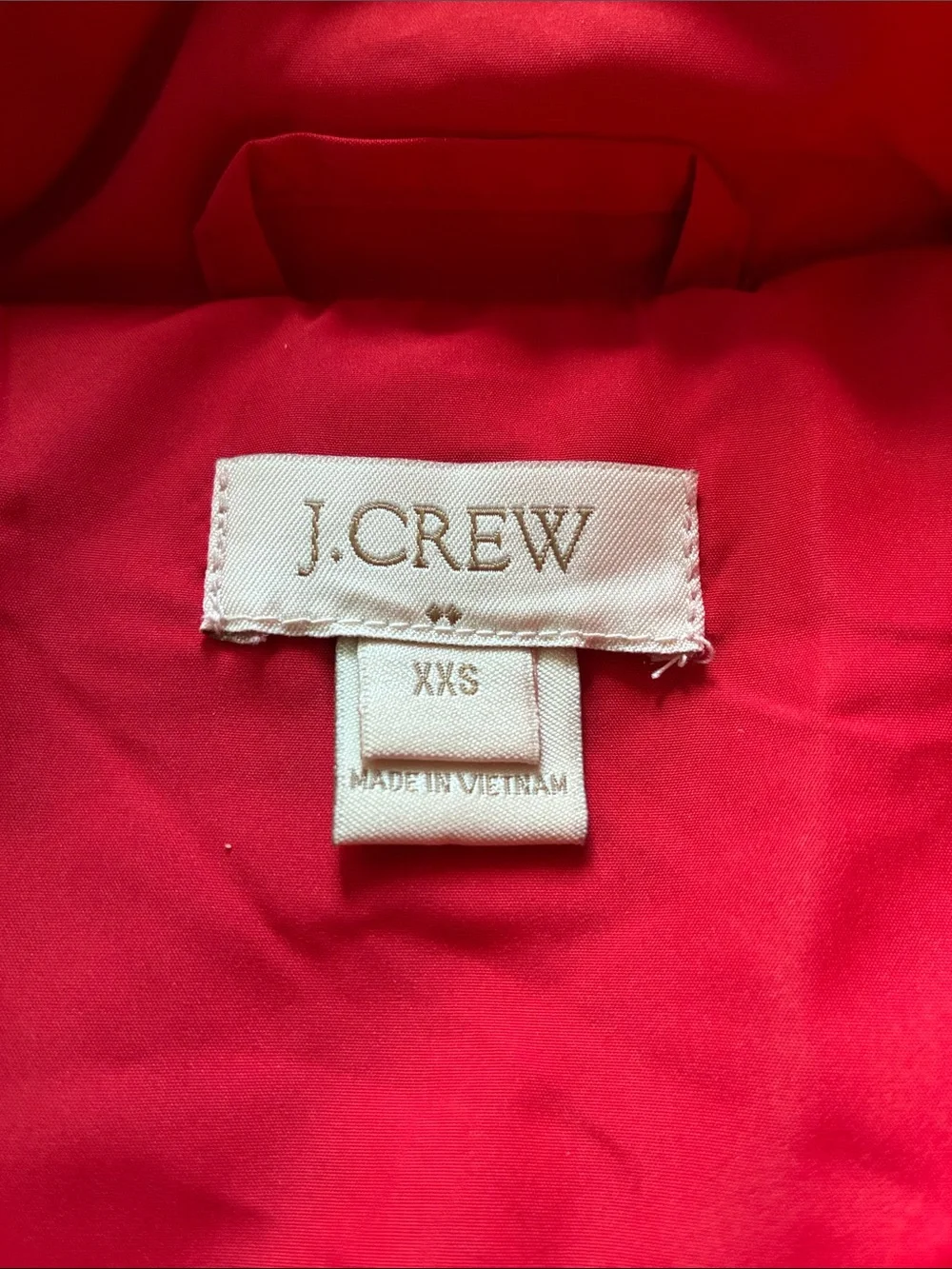 J. Crew Quilted Red Puffer Vest with Gold Zipper